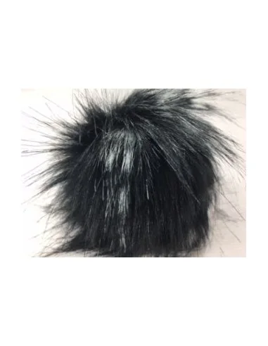 Pompon kvast farve Sort m/lyse striber