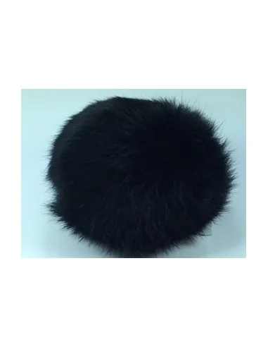 Pompon kvast kaninhår Sort 10 cm.