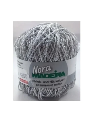 Nora Madeira effektgarn fv. 342 Sølvfarvet