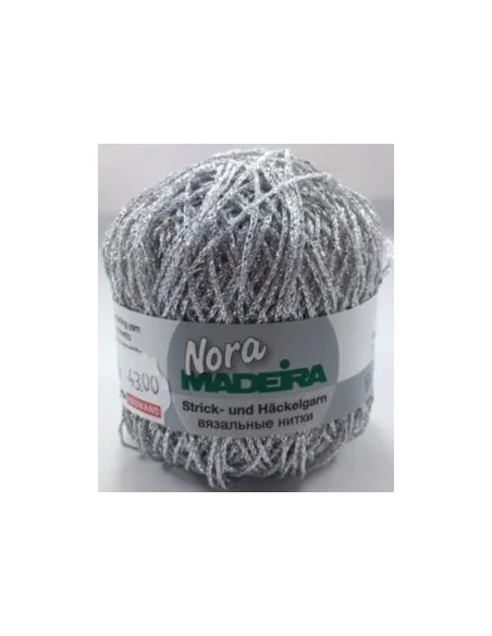 Nora Madeira effektgarn fv. 342 Sølvfarvet