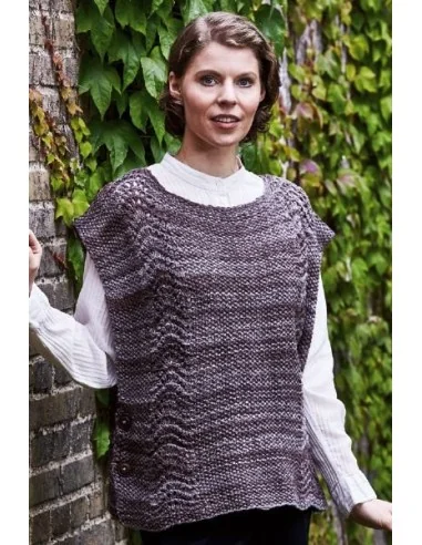 Permin Poncho med påfuglemønster str. S-XL