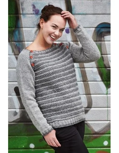 Permin strikkekit, Sweater m/knaplukning
