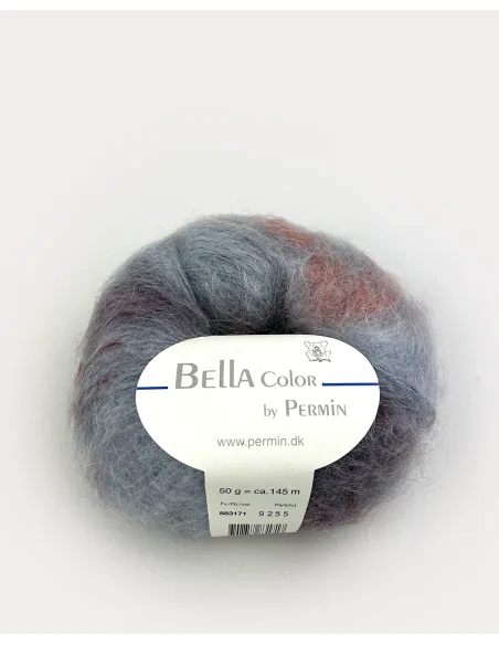 Permin Bella Color fv. 71, Grå/Rust/Bordeaux