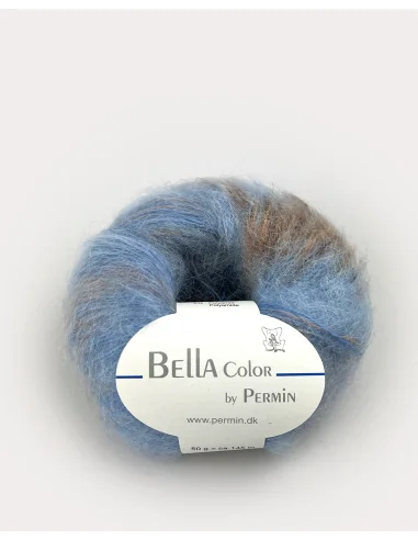 Permin Bella Color fv. 74, Blå/Beige/Brun
