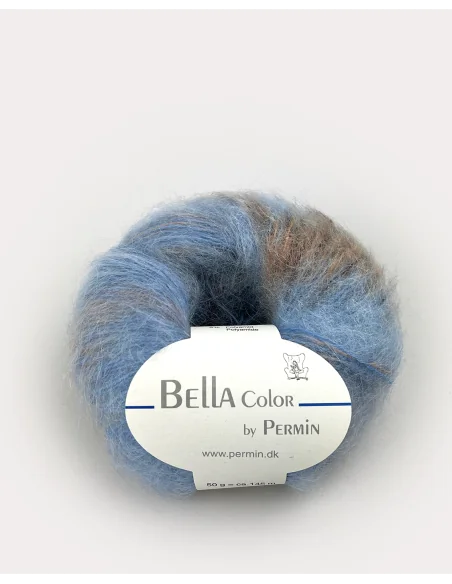Permin Bella Color fv. 74, Blå/Beige/Brun