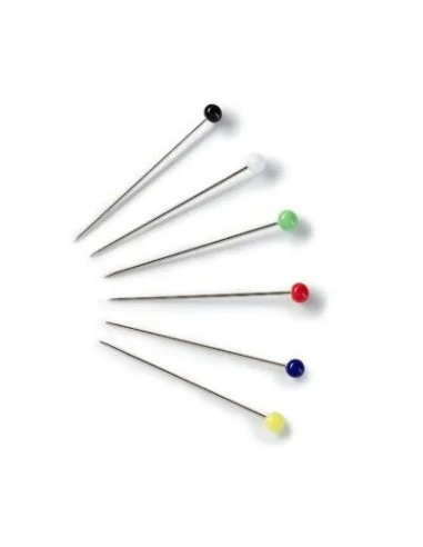 Prum knappenåle med glashoved 30 g. Lange
