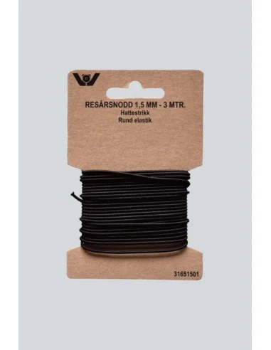 Elastik 10 meter, 1 mm. rund, sort