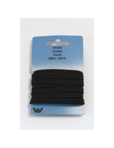 Elastik 10 meter 6 mm., sort