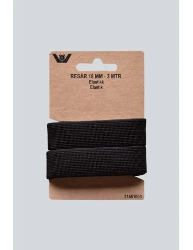 Elastik 3 meter 18 mm., Sort