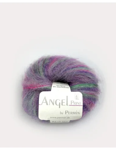 Permin Angel Print fv. 65, Lilla/Pink/Grøn