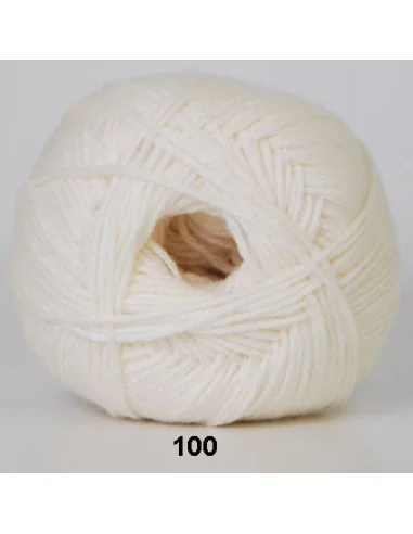 Hjertegarn Lana Cotton 212, fv. 100 Mælkehvid