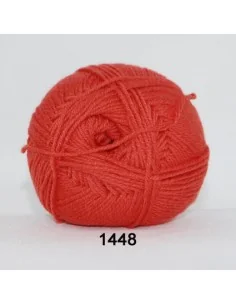 Hjertegarn Lana Cotton 212 fv. 1448 Orange/Rød