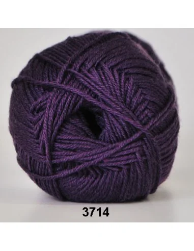 Hjertegarn Lana Cotton 212, fv. 3714 Mørkelilla