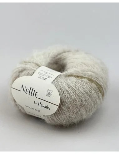 Permin Nellie fv. 02, Råhvid, grøn og gylden